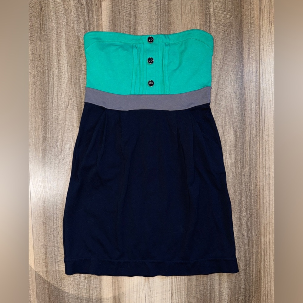 Anthropologie Ric Rac Strapless Color-block Mini Dress - Picture 2 of 4